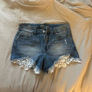 Size 3 Flowery Denim Shorts